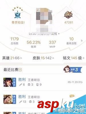 王者荣耀助手,战绩