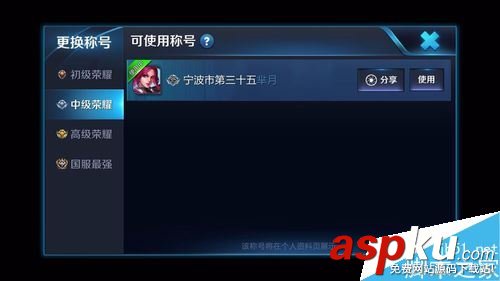 王者荣耀,称号