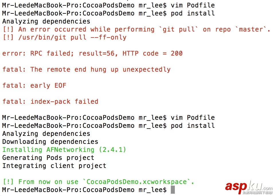 IOS开发之CocoaPods安装和使用教程