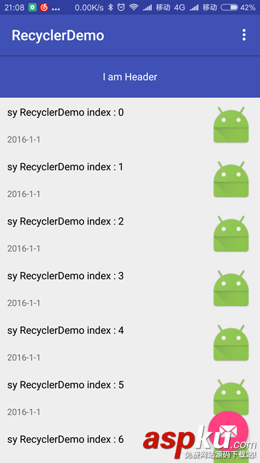 RecyclerView,添加头部,尾部,Android