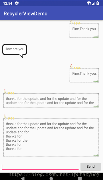 Android中使用RecylerView实现聊天框效果 Android,RecylerView,聊天框