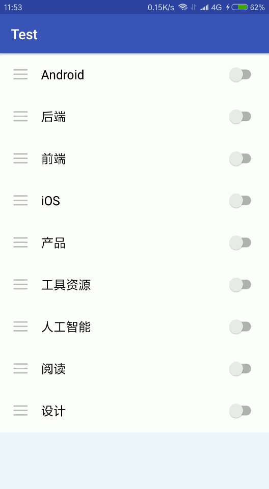 ItemTouchHelper,android,拖拽,侧滑