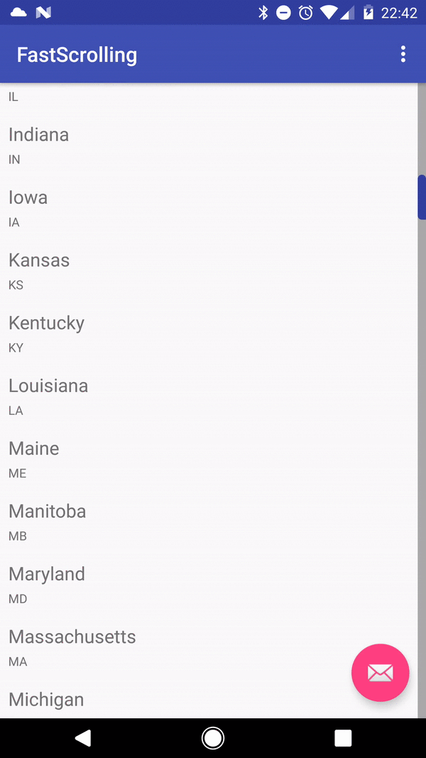 Android,RecyclerView,滚动,快速滚动