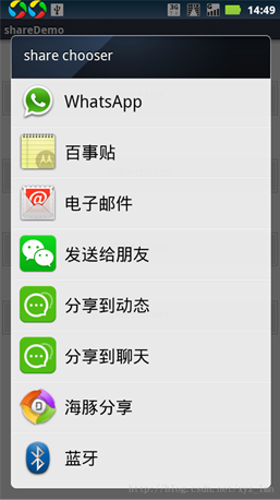android系统分享功能,android实现分享功能,android,调用系统分享