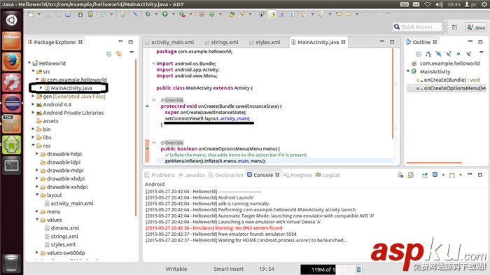 Android,xml,Helloworld
