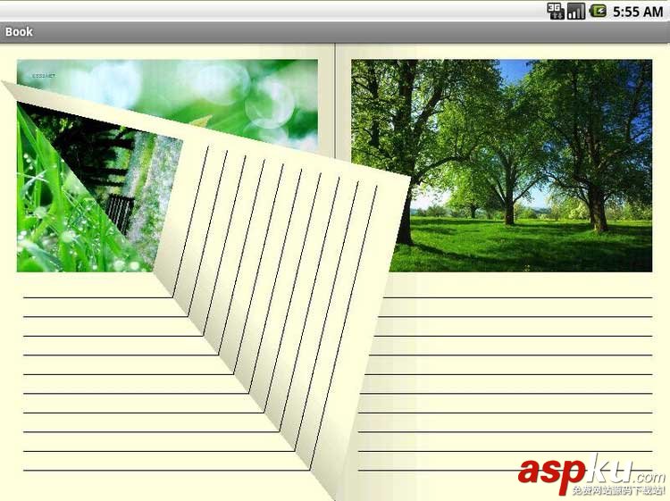 Android,自定义控件,eBook,翻书效果