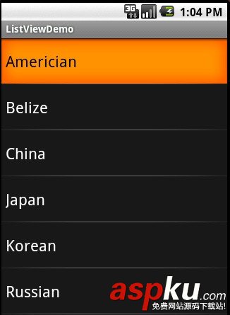 Android,ListView,应用