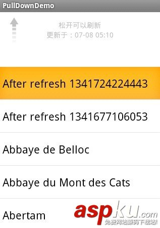 listview下拉刷新,listview滑动分页,listview上拉加载更多