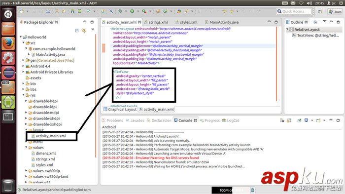 Android,xml,Helloworld