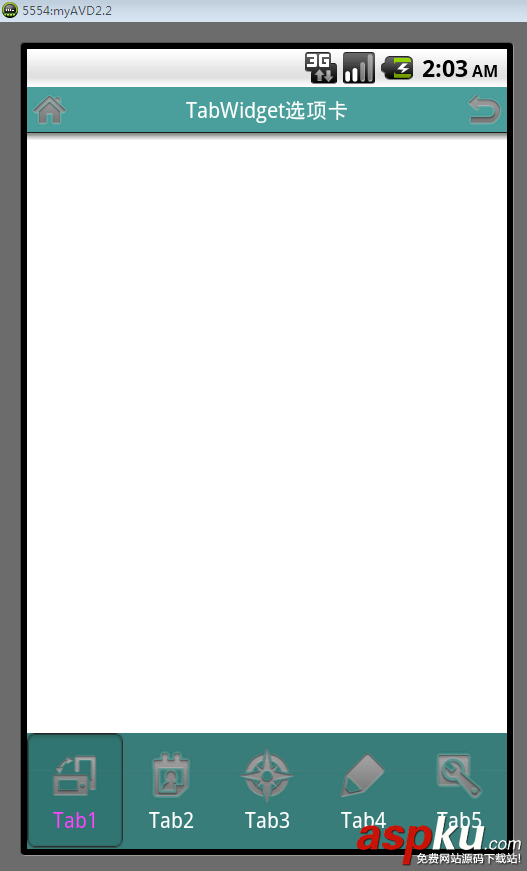 Android编程之TabWidget选项卡用法实例分析