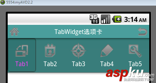 Android编程之TabWidget选项卡用法实例分析