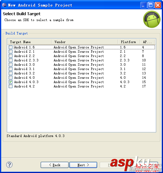 Eclipse开发环境导入android sdk的sample中的源码