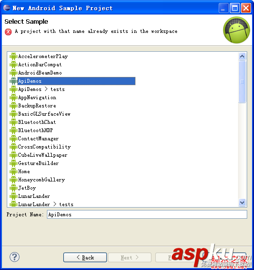 Eclipse开发环境导入android sdk的sample中的源码