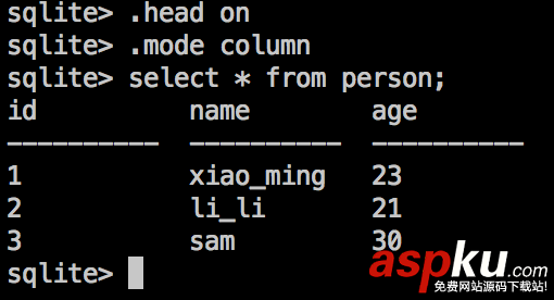 Android Sqlite命令详解(基本命令)