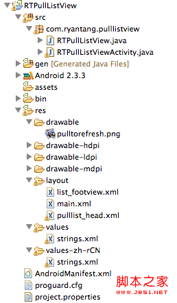 Android下拉刷新ListView——RTPullListView(demo)