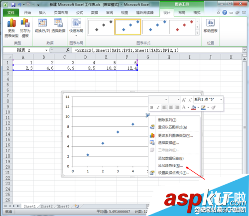 Excel表格回归直线怎么制作