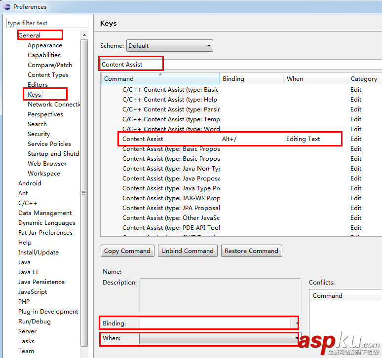 android开发 eclipse alt+”/”自动提示失效的解决方法