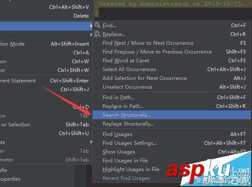 Android studio怎么怎能代码模块中查找内容?