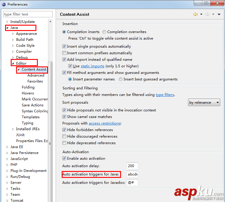android开发 eclipse alt+”/”自动提示失效的解决方法