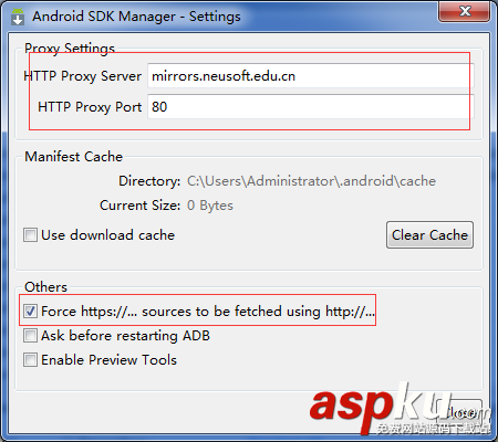 Android SDK在线更新镜像服务器大全