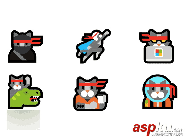 Emoji表情,Win10,忍者猫