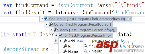 mongodb,runcommand,结果集映射,command