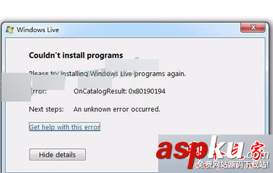 win7,LiveWriter,0x80190194