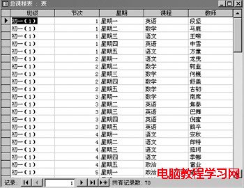  用Access实现学校课程表的科学管理 - 温馨家园 - 温馨家园