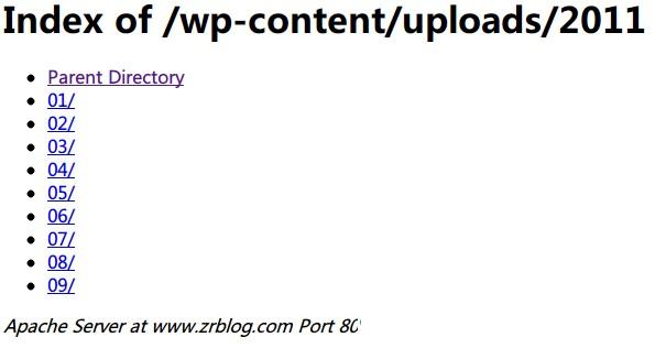 Wordpress文件目录列表