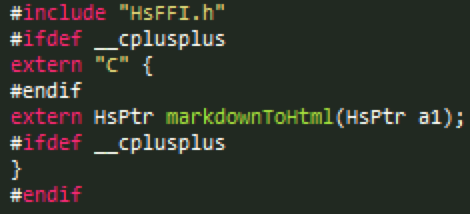 haskell ghc编译出来的头文件