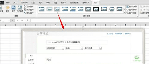 excel2013屏幕截图功能怎么用 excel2013屏幕截图功能的使用方法