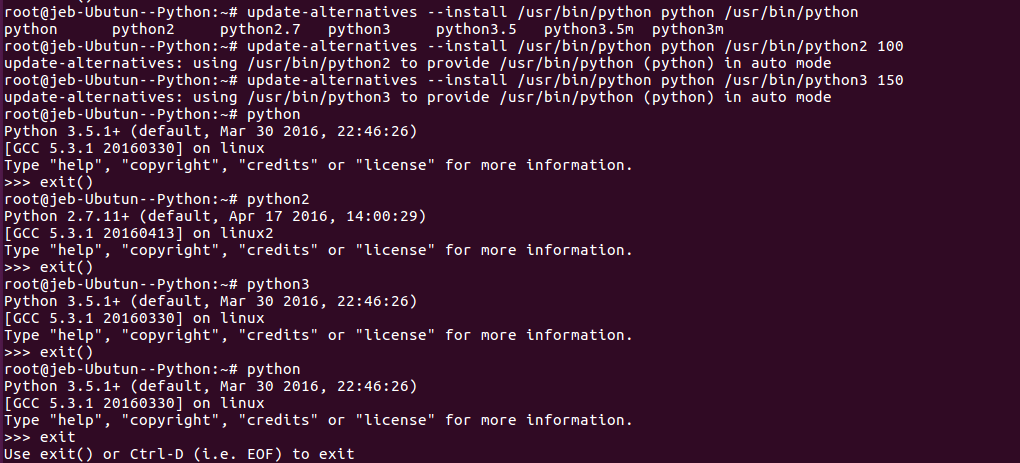 ubuntu16.04,python3,默认,命令