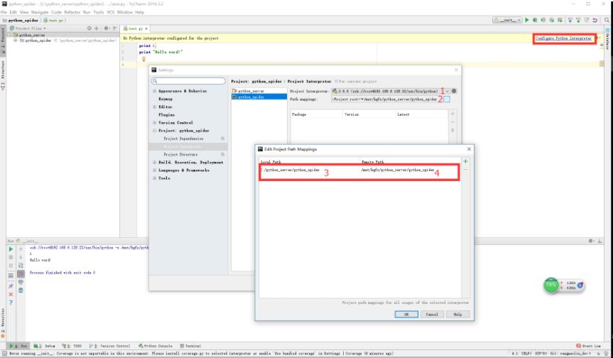 pycharm,windows,编辑代码,linux,执行配置