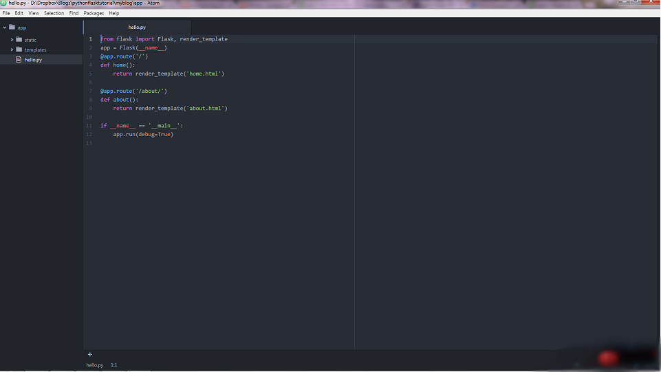 Atom,python