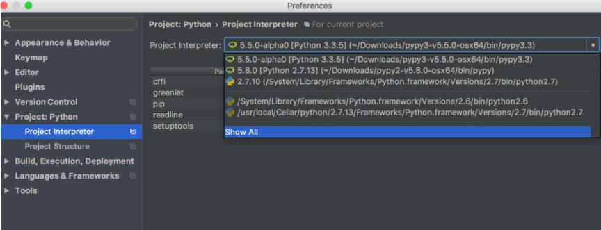 PyCharm,PyPy,解释器