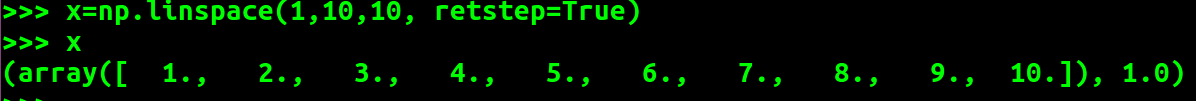 numpy,linspace函数