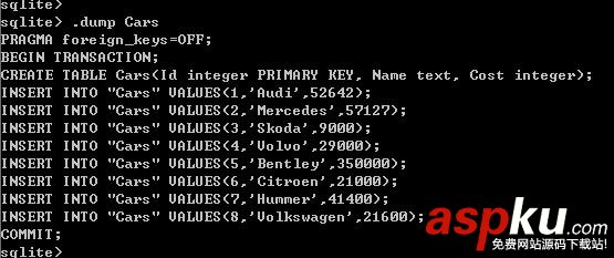 SQLite 入门教程一 基本控制台（终端）命令