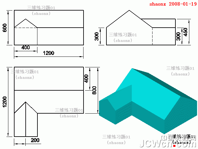 AutoCAD三维建模 01—拉升、倒角、并集