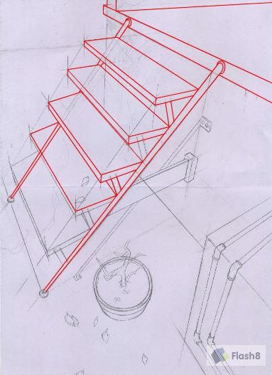 Flash教你绘制楼梯动画场景