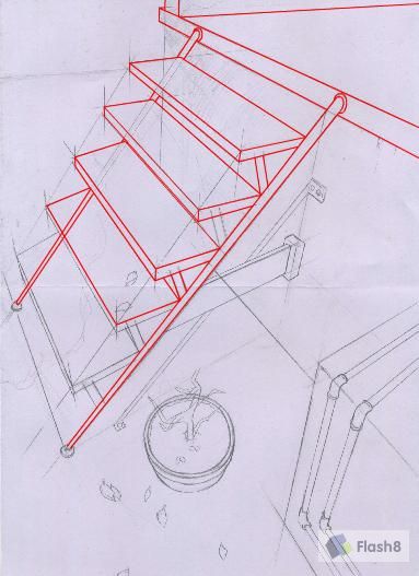 Flash教你绘制楼梯动画场景