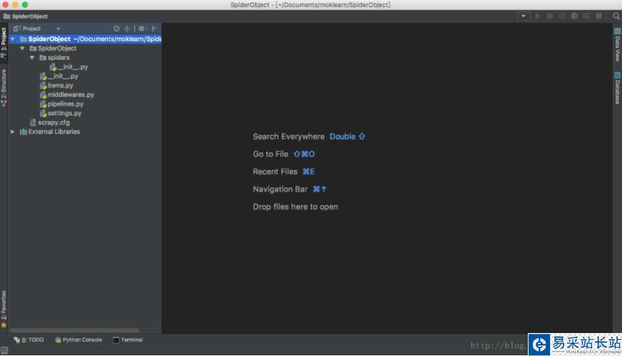 Pycharm+Scrapy安装并且初始化项目