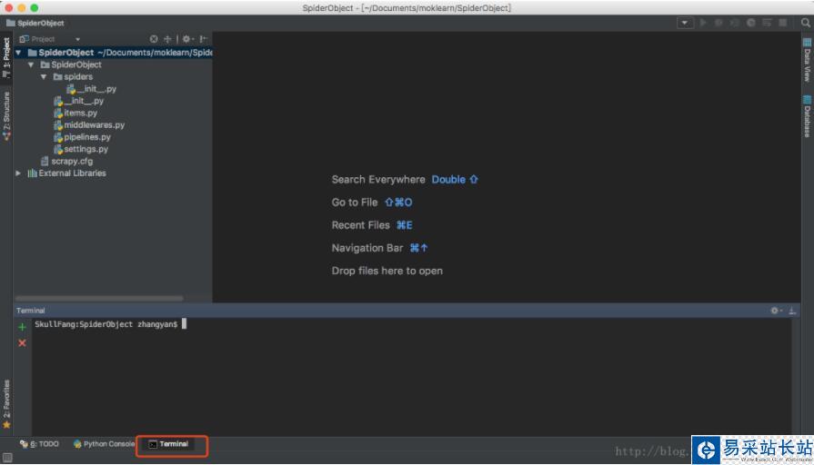 Pycharm+Scrapy安装并且初始化项目