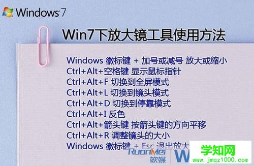 Windows 7中放大镜的使用方法和快捷键