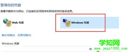 win10系统删除windows凭证的步骤4