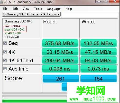 显示asahci64-ok或者mvs91xx-ok，代表非原生的SATA3.0接口1