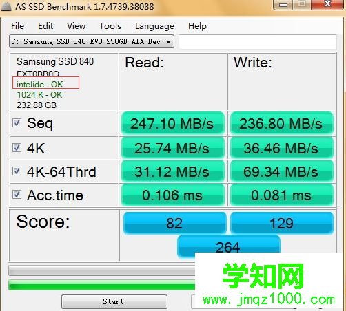 显示intelide-ok表示AHCI没开启