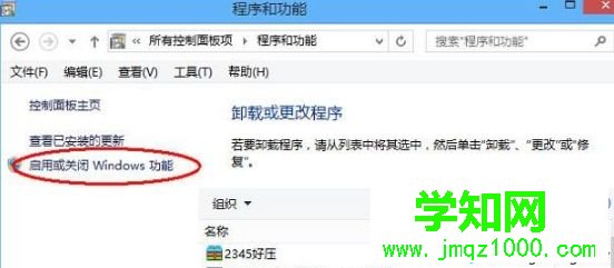 “启用或关闭Windows功能”