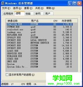 windows任务管理器中哪些进程是系统进程？