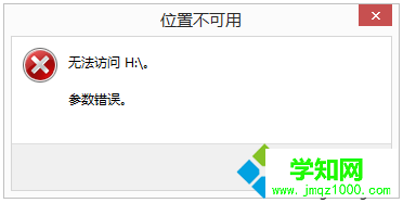 电脑无法访问移动硬盘提示参数错误的修复方法1