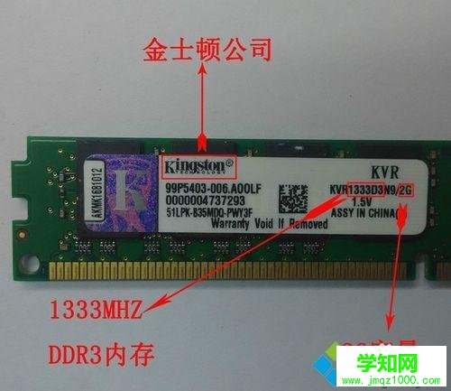 教你区分DDR1 DDR2 DDR3内存条的方法